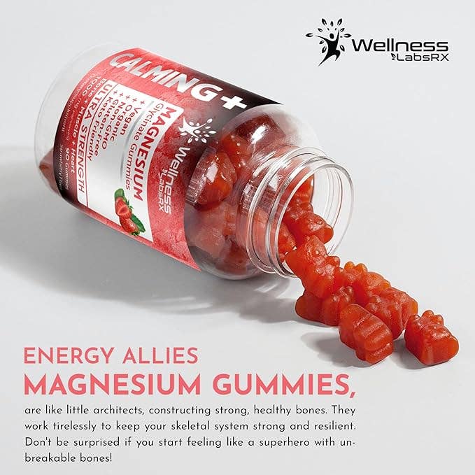Magnesium Glycinate 1000mg – Strawberry Flavor – 90 Gummies