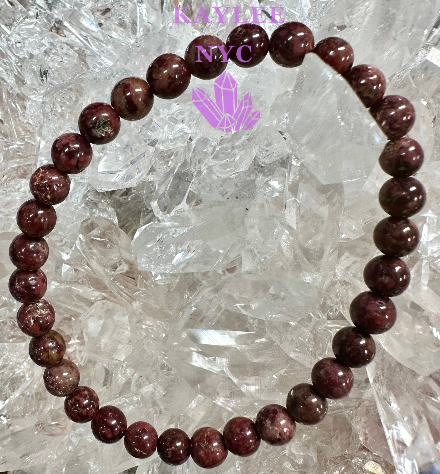6mm Natural Eudialyte 7.5” Stretch Bracelet