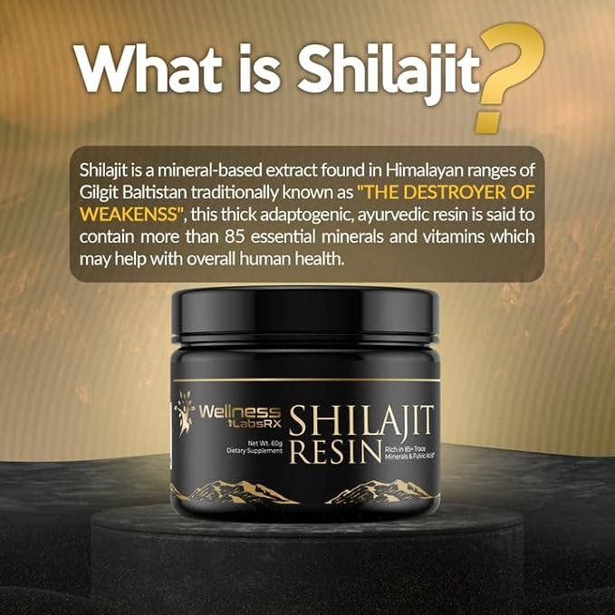 Pure Himalayan Organic Shilajit Resin 500mg Per Serving - 80% Fulvic Acid – 2 oz