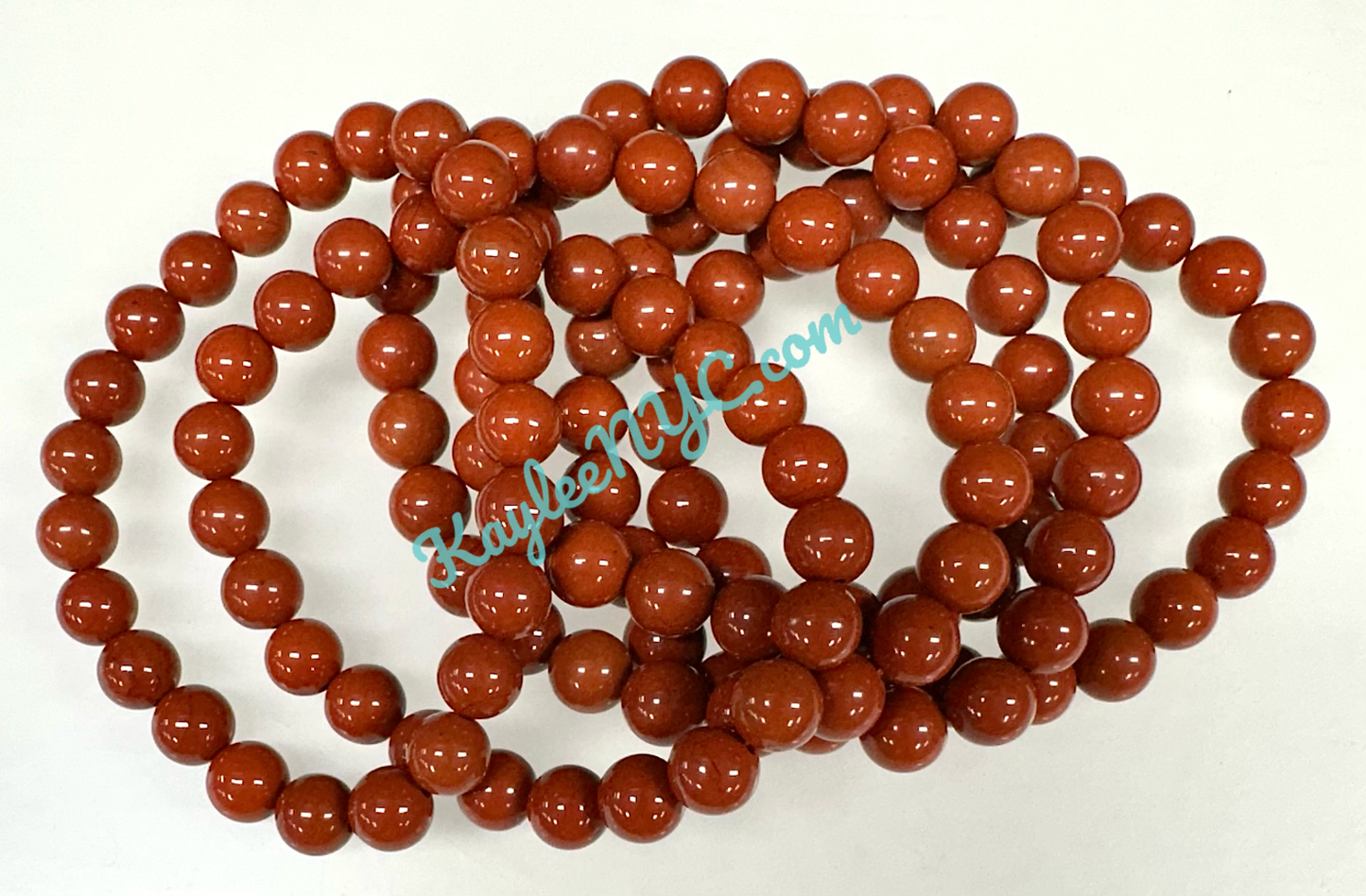8mm Natural Red Jasper Healing Crystal Stretch Bracelet