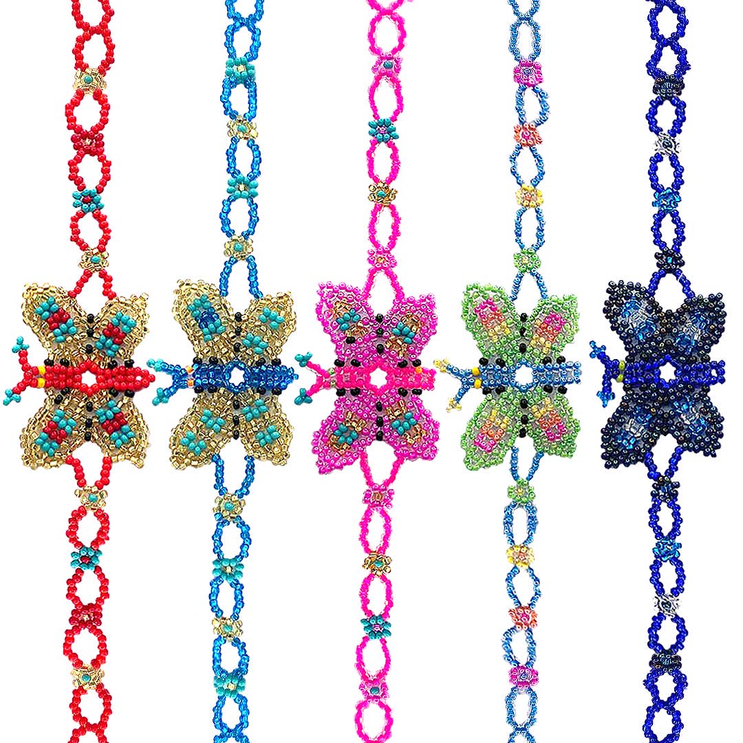 Butterfly Guatemalan Seed Bead Bracelet