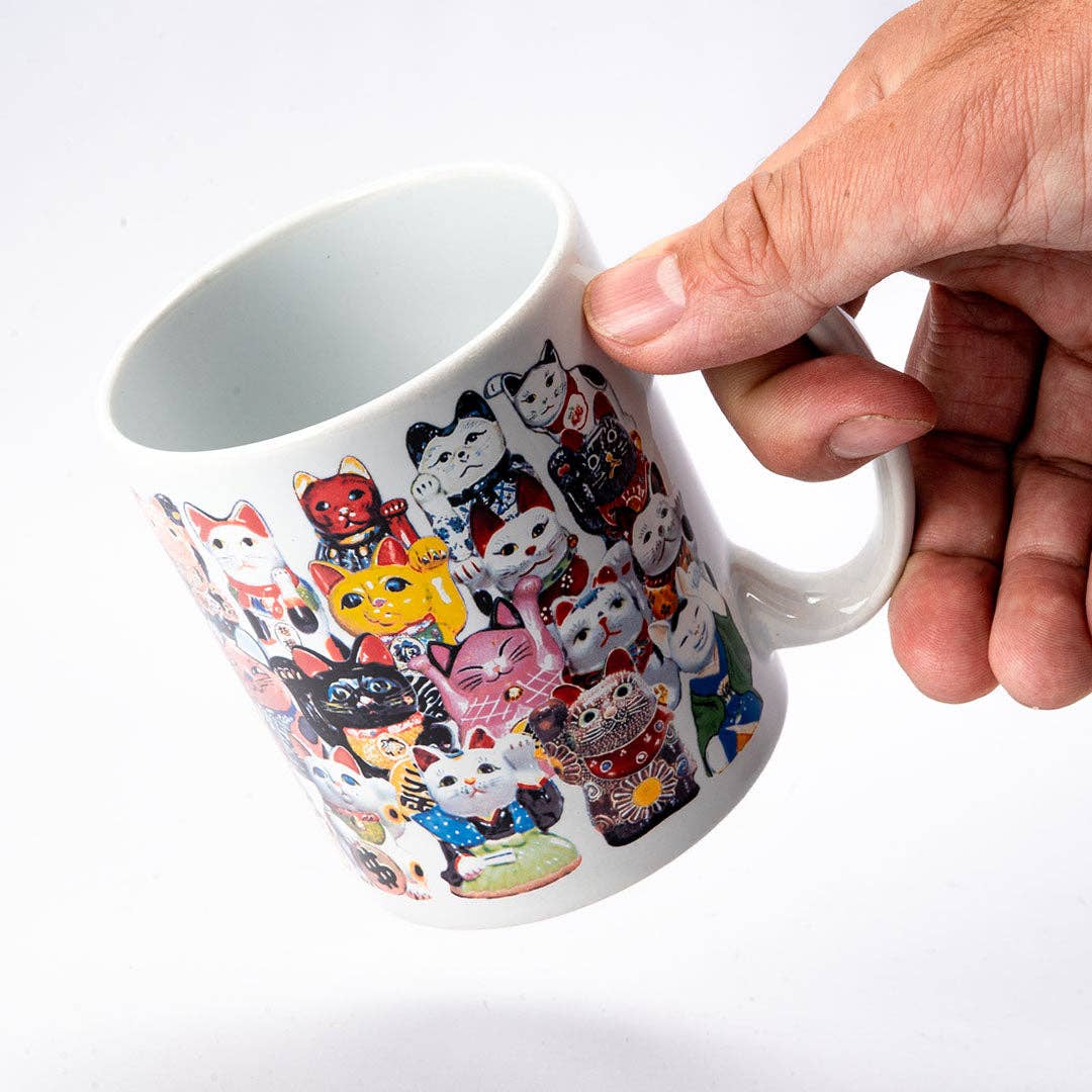 11oz 3.8"H Coffee/Tea Mug Maneki Neko Cats JP (1/48)