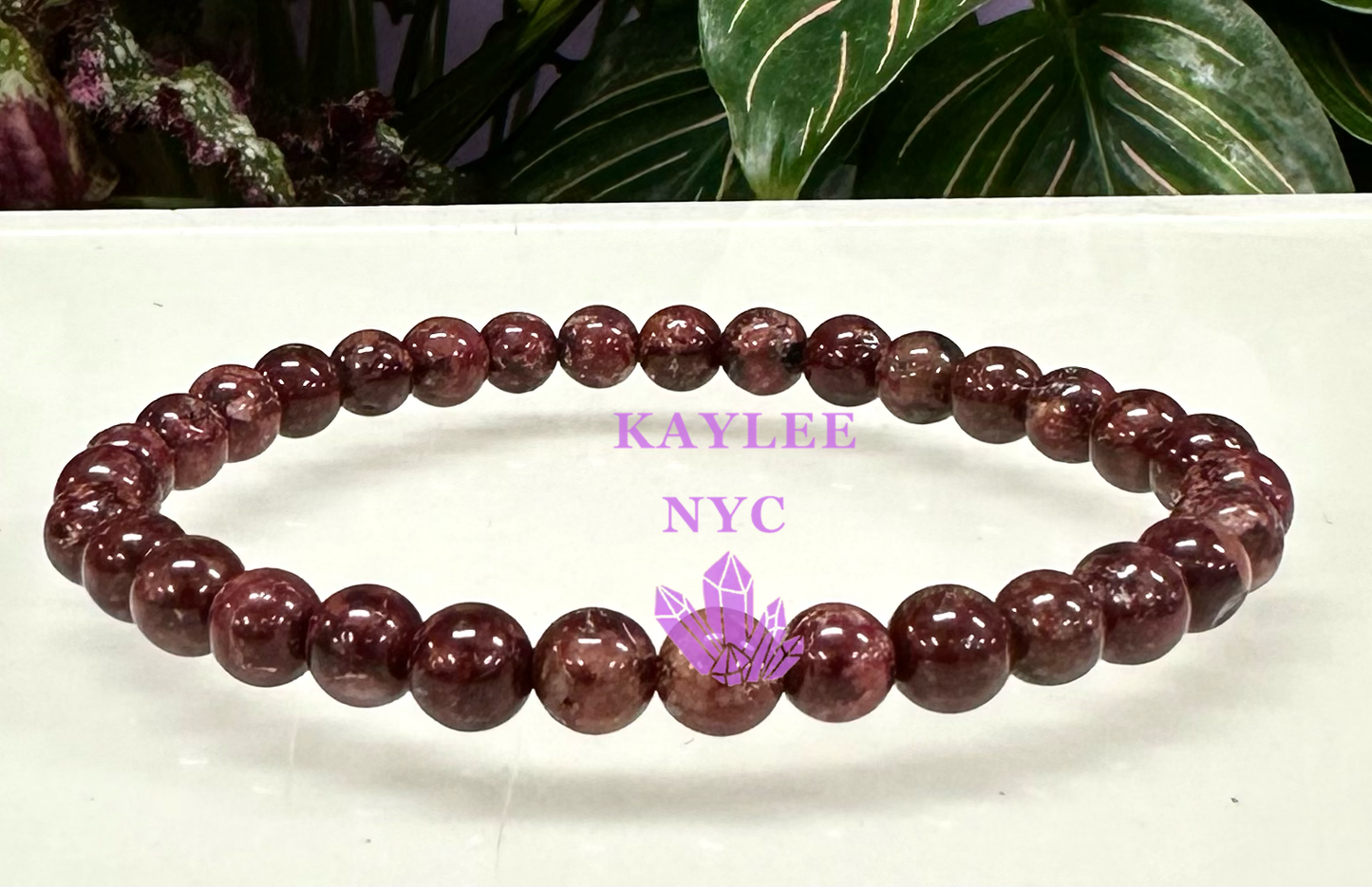 6mm Natural Eudialyte 7.5” Stretch Bracelet
