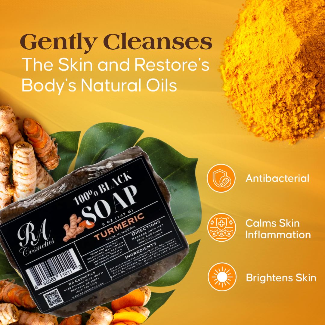 African Black Soap Bar - Turmeric Oil, 1lb