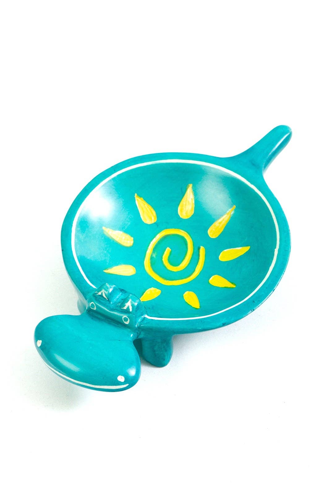 Aqua Sunshine Soapstone Hippo Dish