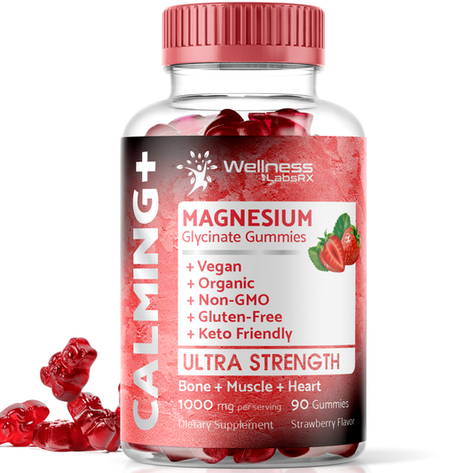 Magnesium Glycinate 1000mg – Strawberry Flavor – 90 Gummies