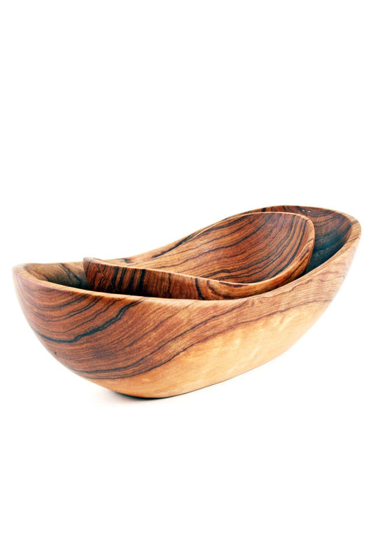 Set of Two Wild Olive Wood Dippy Dip Bowls