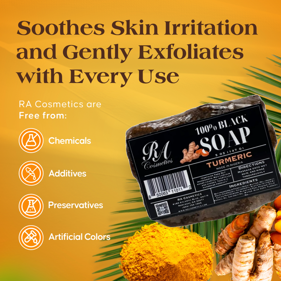 African Black Soap Bar - Turmeric Oil, 1lb