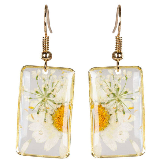 DRIED SUNFLOWER RECANGLE EARRINGS