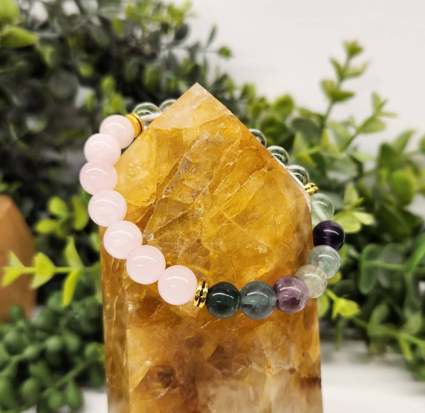 INNER PEACE - Clear Quartz/Rainbow Fluorite/Rose Quartz, 8MM