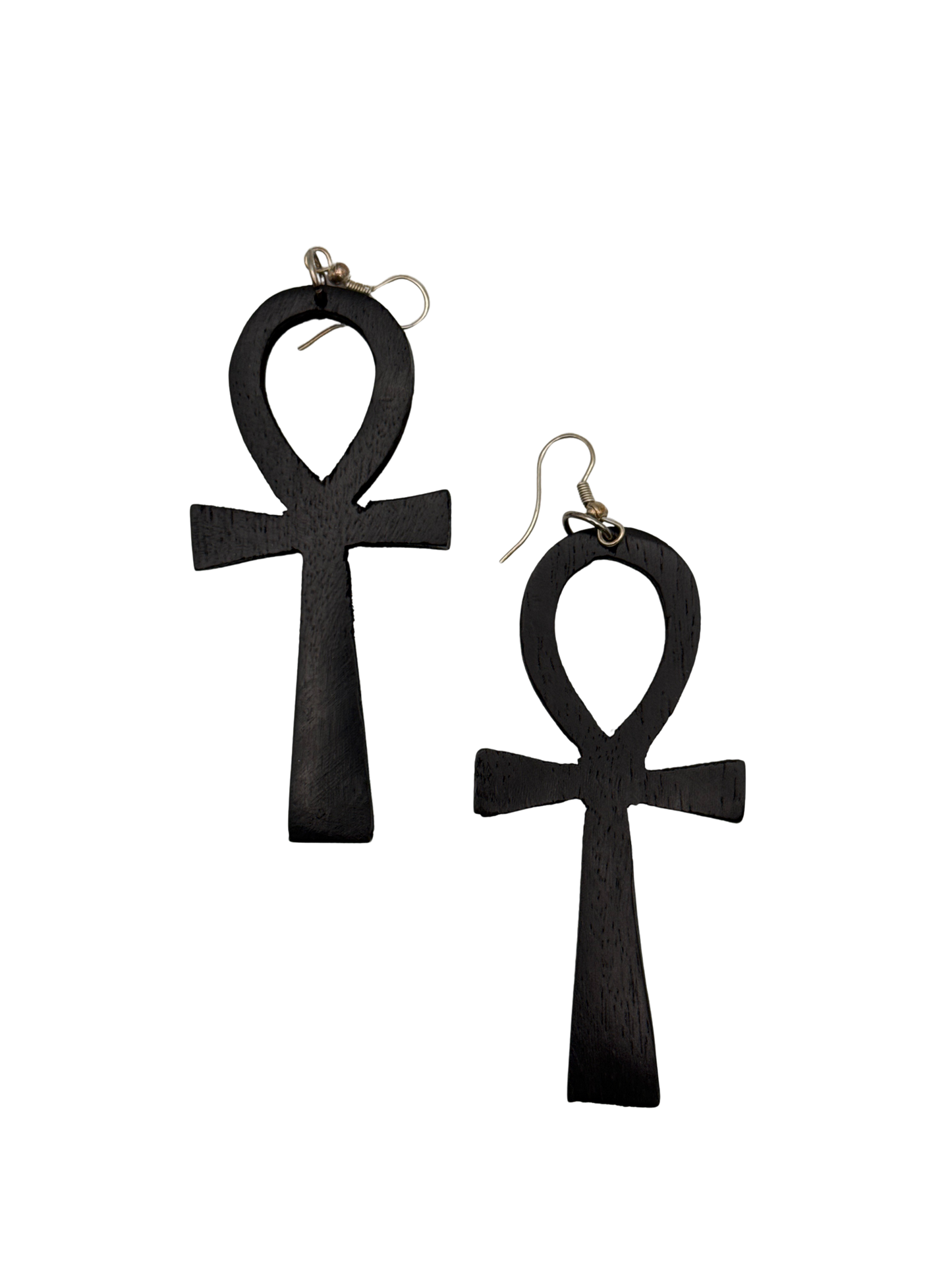 Handcrafted Wooden Ankh Earrings – Symbol of Life & Heritage