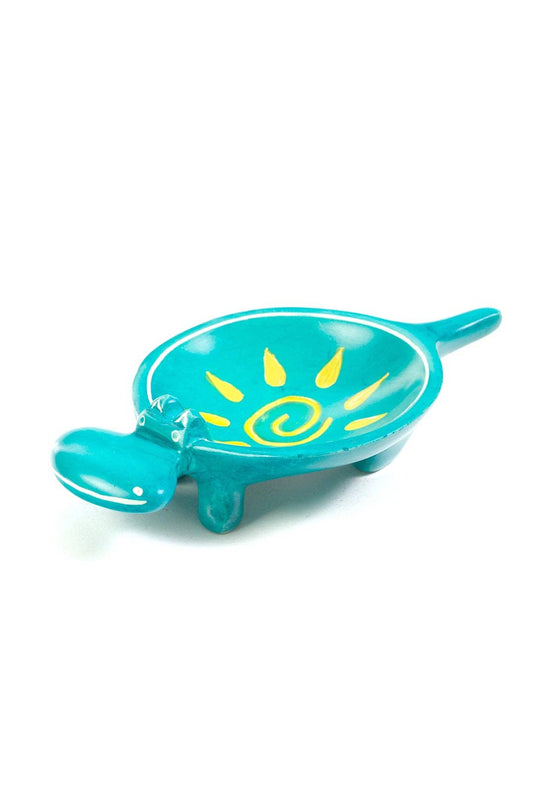 Aqua Sunshine Soapstone Hippo Dish