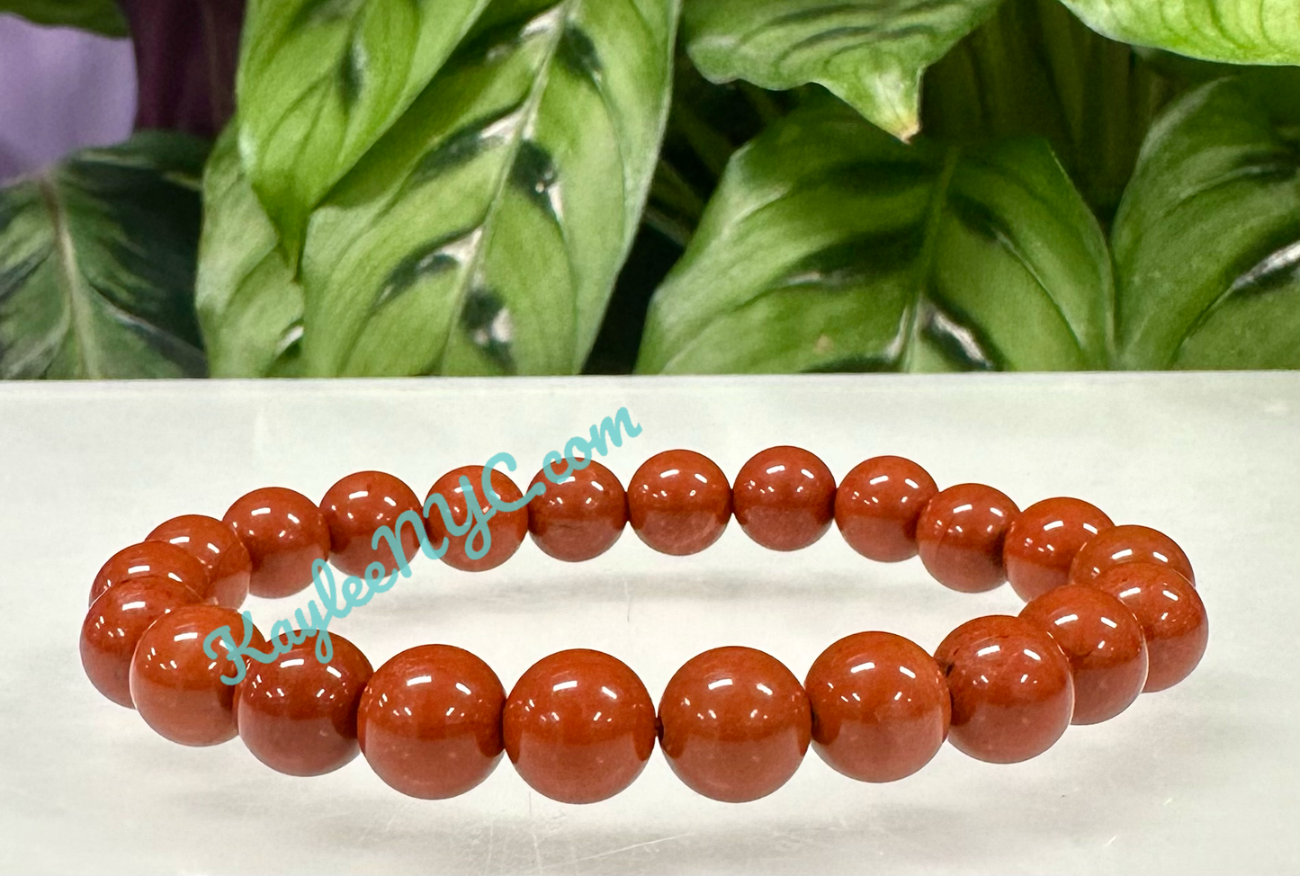 8mm Natural Red Jasper Healing Crystal Stretch Bracelet