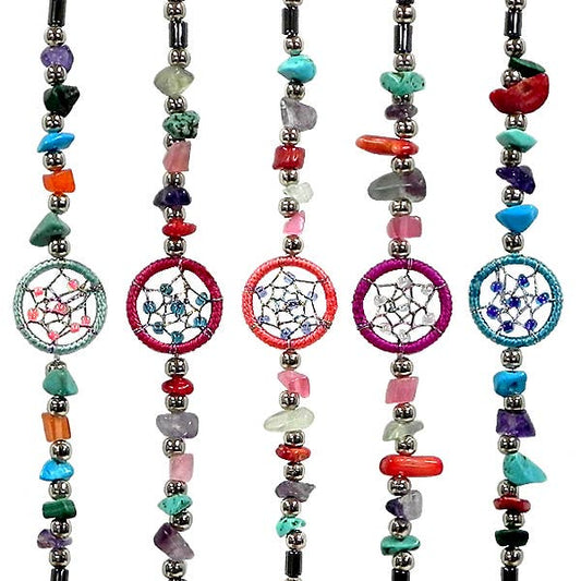 Dream Catcher Chip Stone Metal Beaded Shakira Bracelet