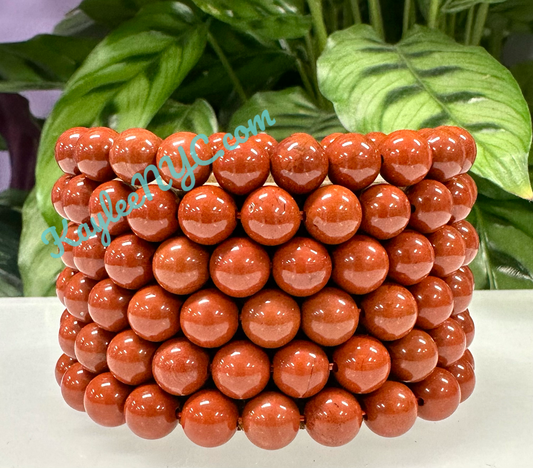8mm Natural Red Jasper Healing Crystal Stretch Bracelet